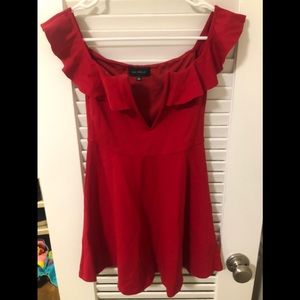 REVOLVE Majorelle strapless red dress